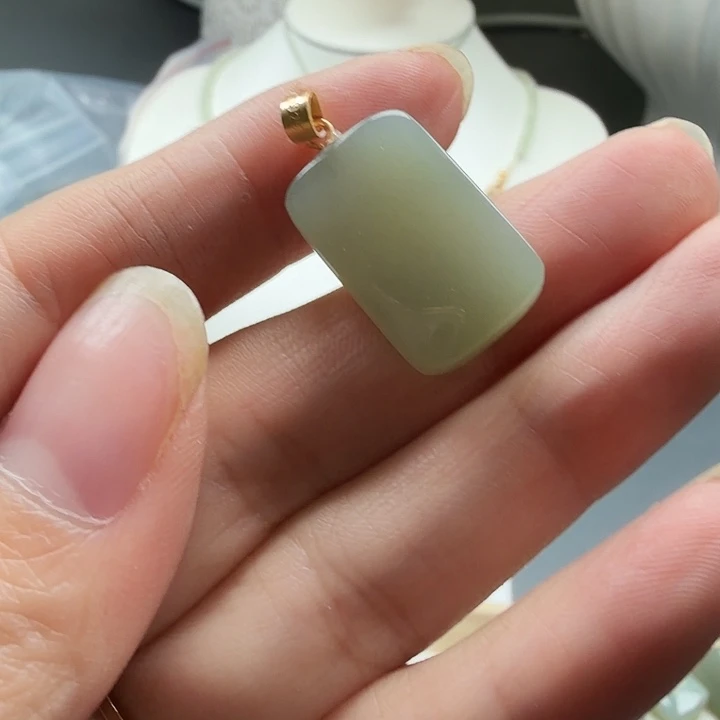 和田玉银S925镶嵌颈饰8