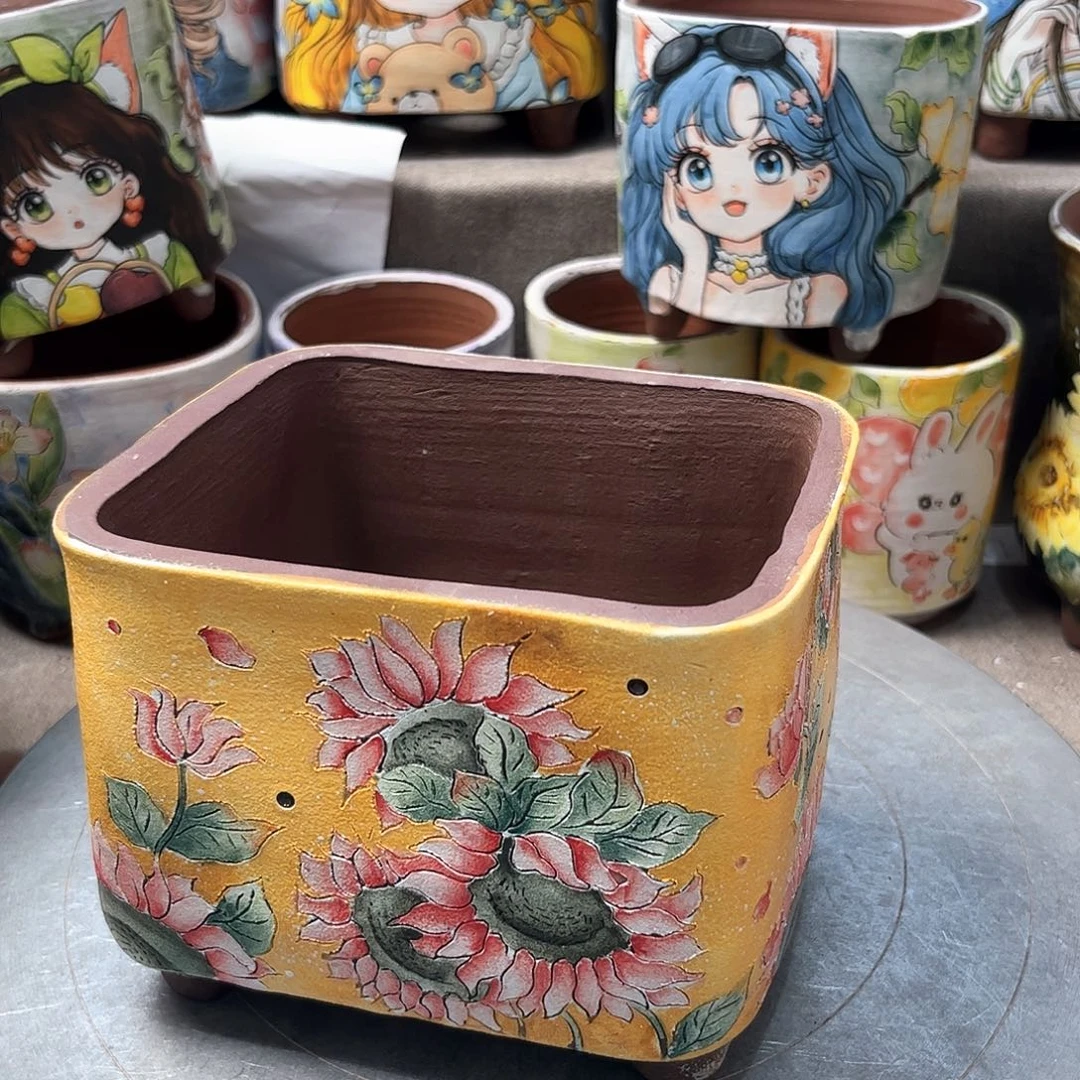 一***坑紫砂花盆精品花盆