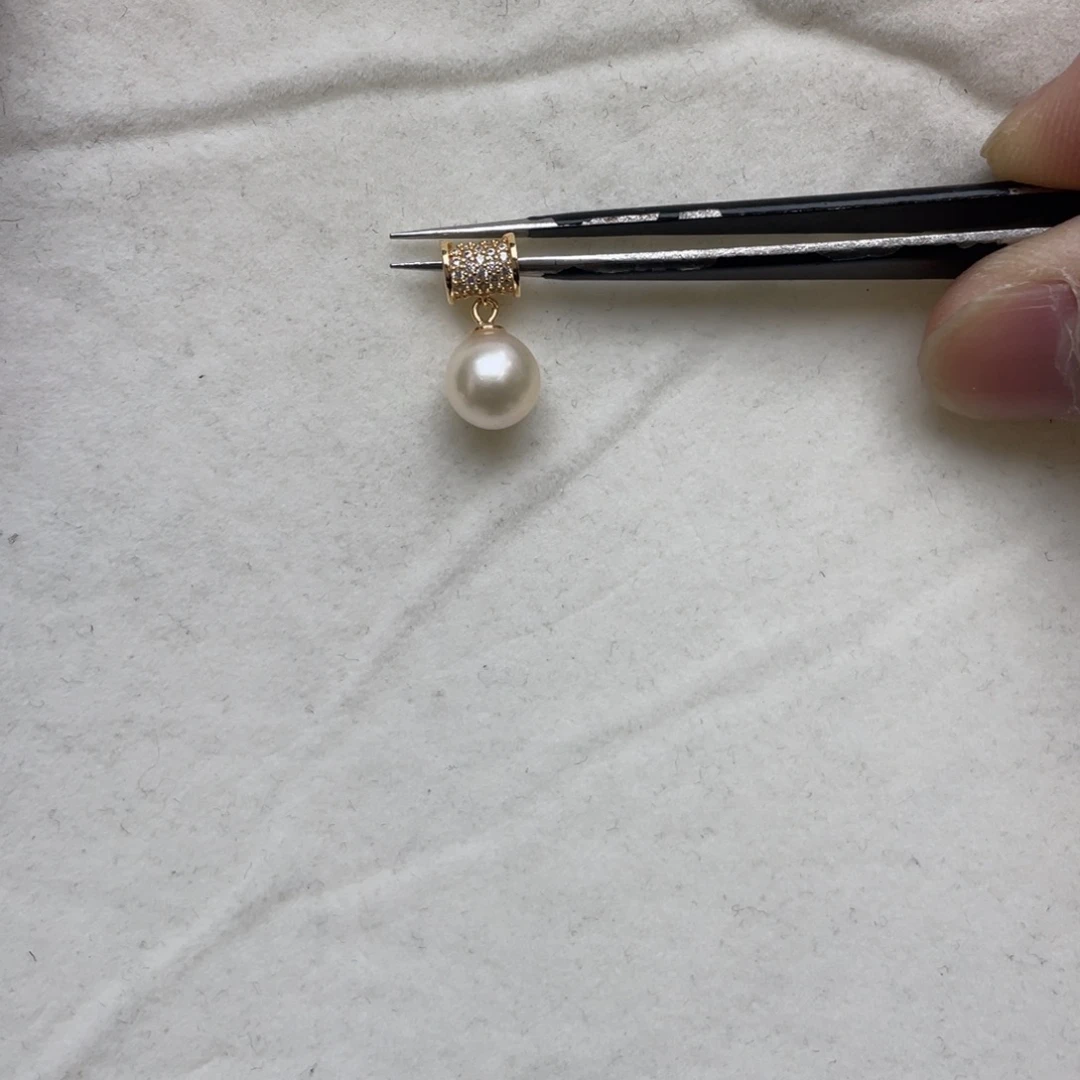 海水珍珠银S925镶嵌吊坠(不含链)