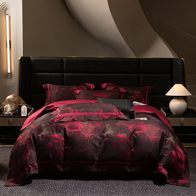 PAMPER【柏悦-伯爵红色】轻奢欧式高端兰精天丝床盖夏被四件套
