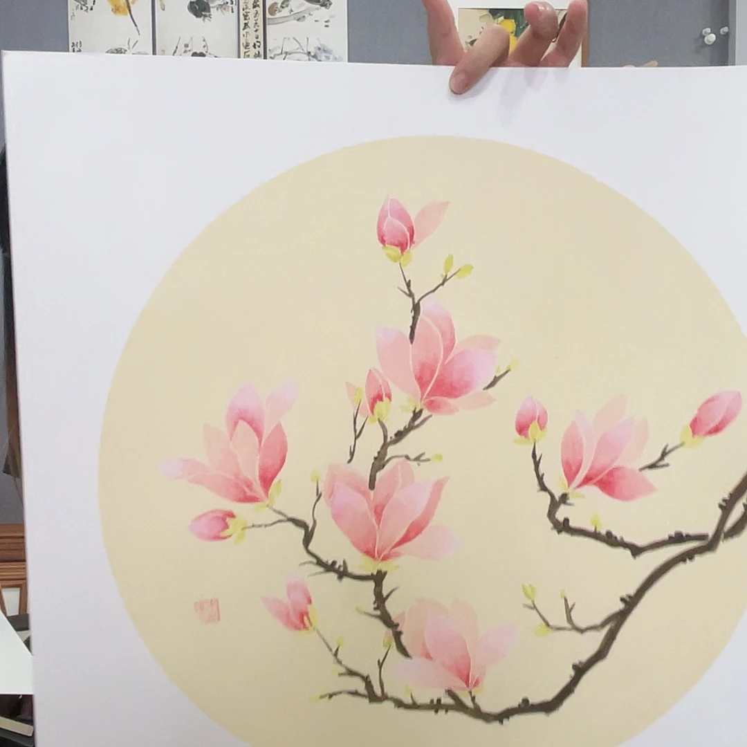 可***子书法手绘带框尺寸：53*53