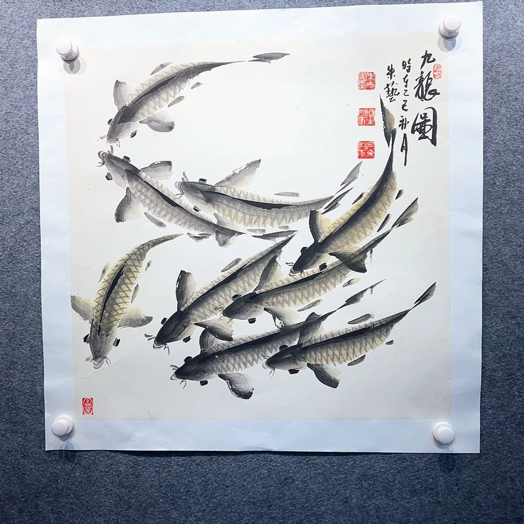 国画纯手绘画心原创