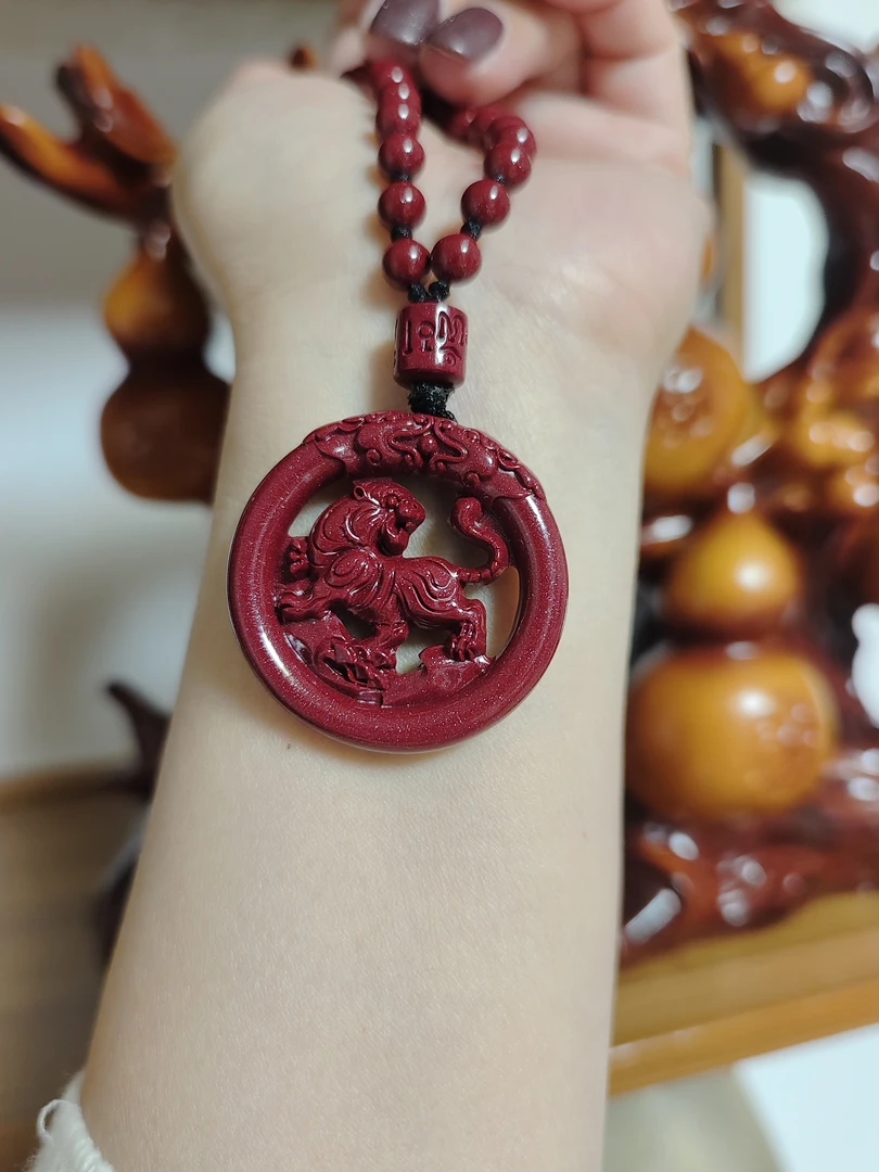 含辰砂工艺品保真正品朱砂十二生肖紫金砂虎虎生威吊坠本命挂件