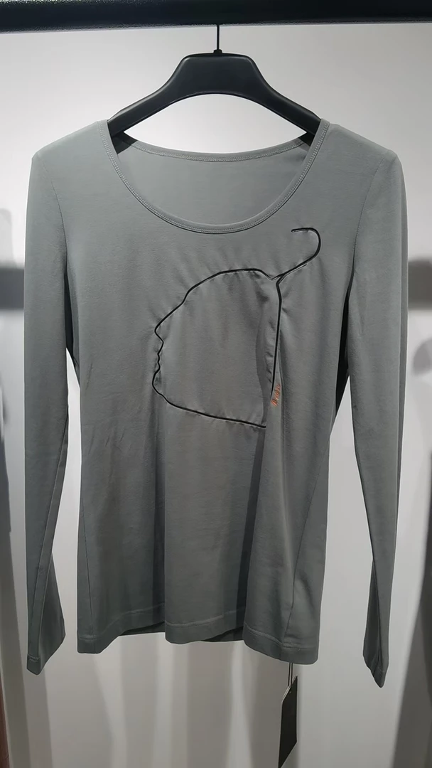 （不退换零食）300135黑色纯色休闲长袖T修身百搭打底衫灰色圆领