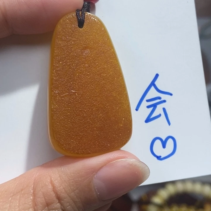 定制琥珀未镶嵌琥珀蜜蜡吊坠项链
