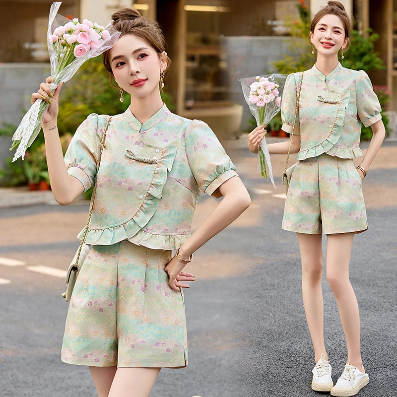 新中式套装女款爆款2025新款洋气夏季穿搭一整套女装小个子时尚气