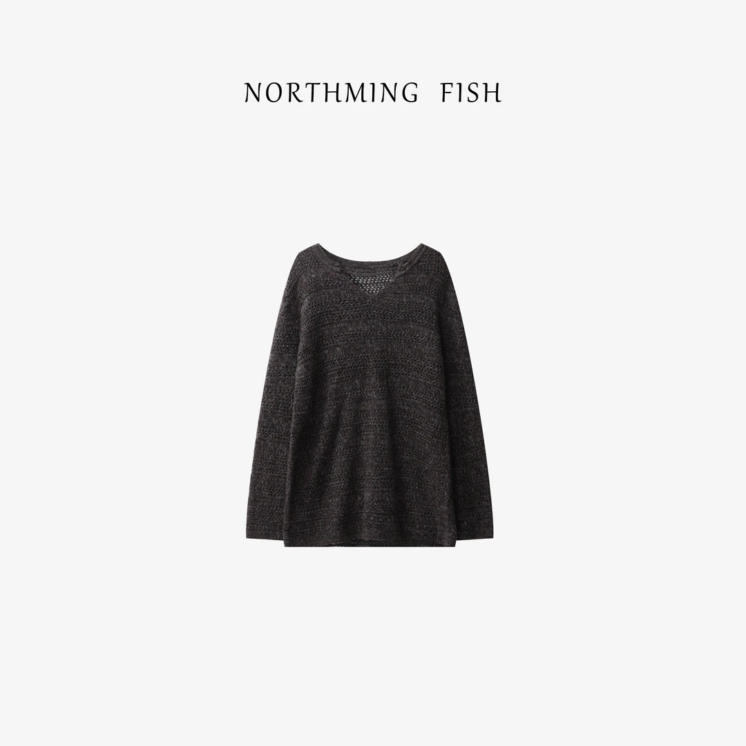 NorthMing fish「具象松弛」简约精致 高智风镂空羊毛羊绒针织衫