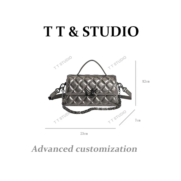 【TT Studio】FES-6013-枪色RAIN.CUN简约腋下斜跨轻奢女包