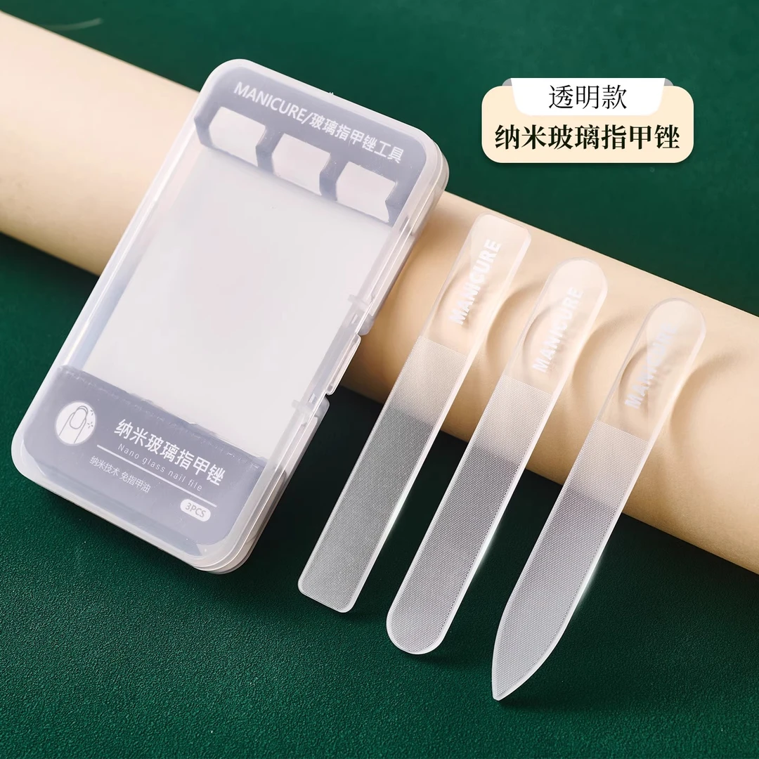 新款玻璃指甲锉打磨指甲美甲修指甲抛光砂搓条高级指甲锉美甲工具