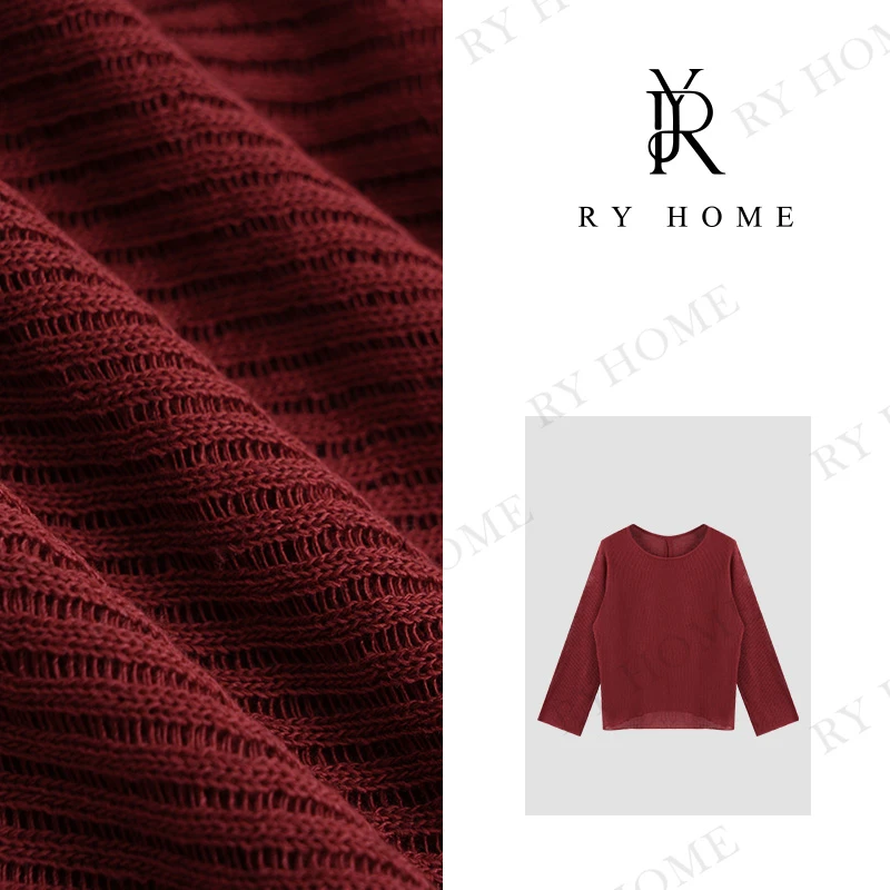 【容雨RYHOME】“初染”极简长袖镂空夏款宽松上衣24M2594