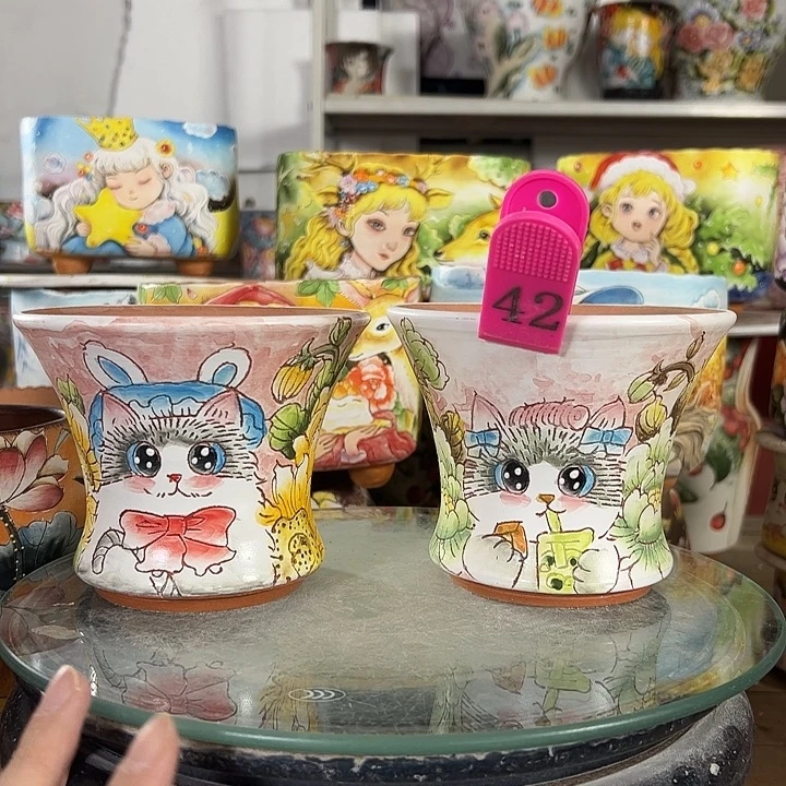 满38包邮 景德镇幸运花盆