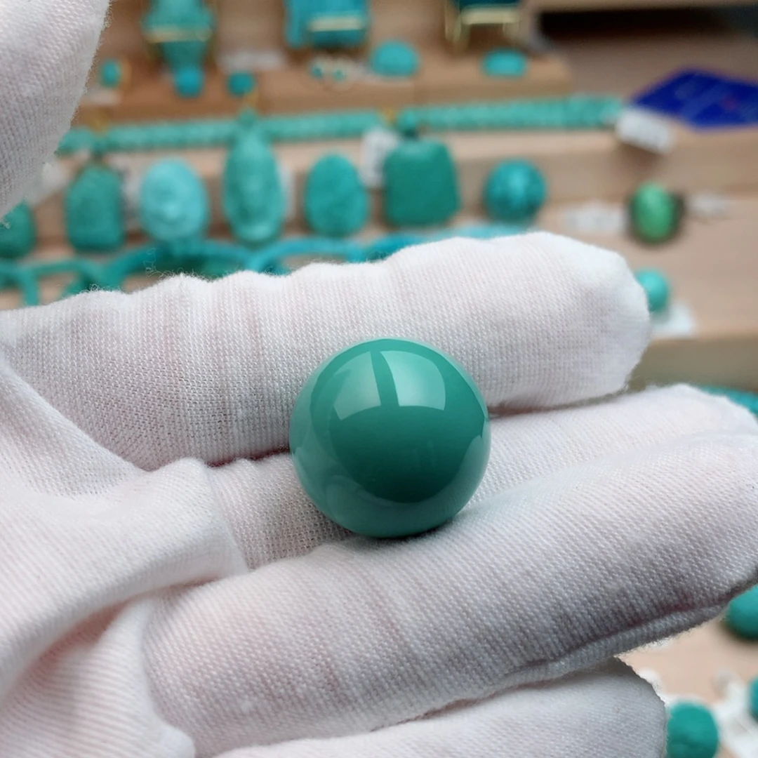 未镶嵌绿松石珠宝奇石19.6mm