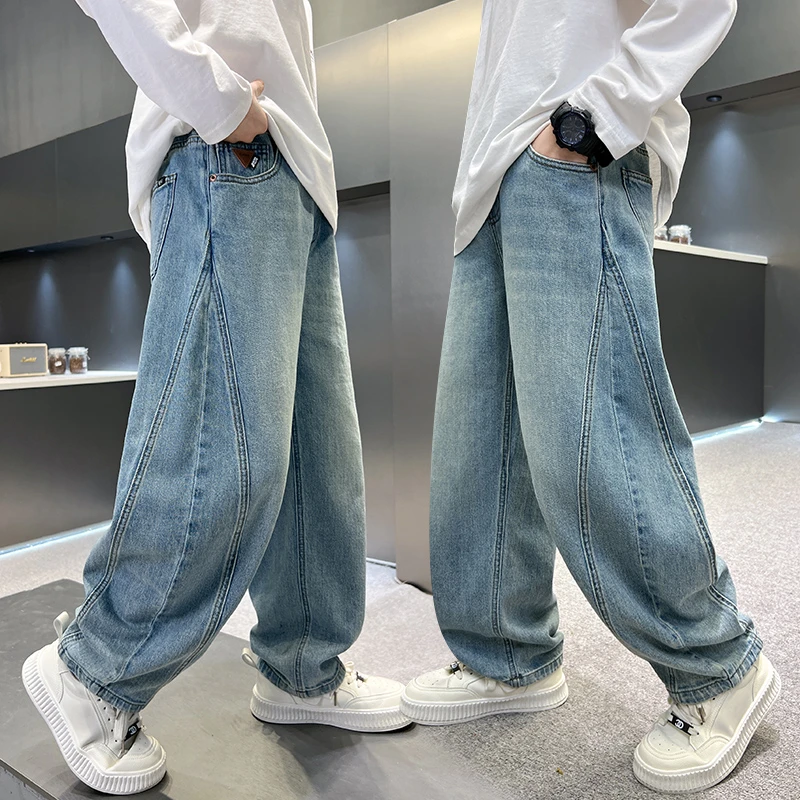 男童牛仔裤春秋款2025新款秋季宽松休闲裤中大儿童男孩春装裤子潮