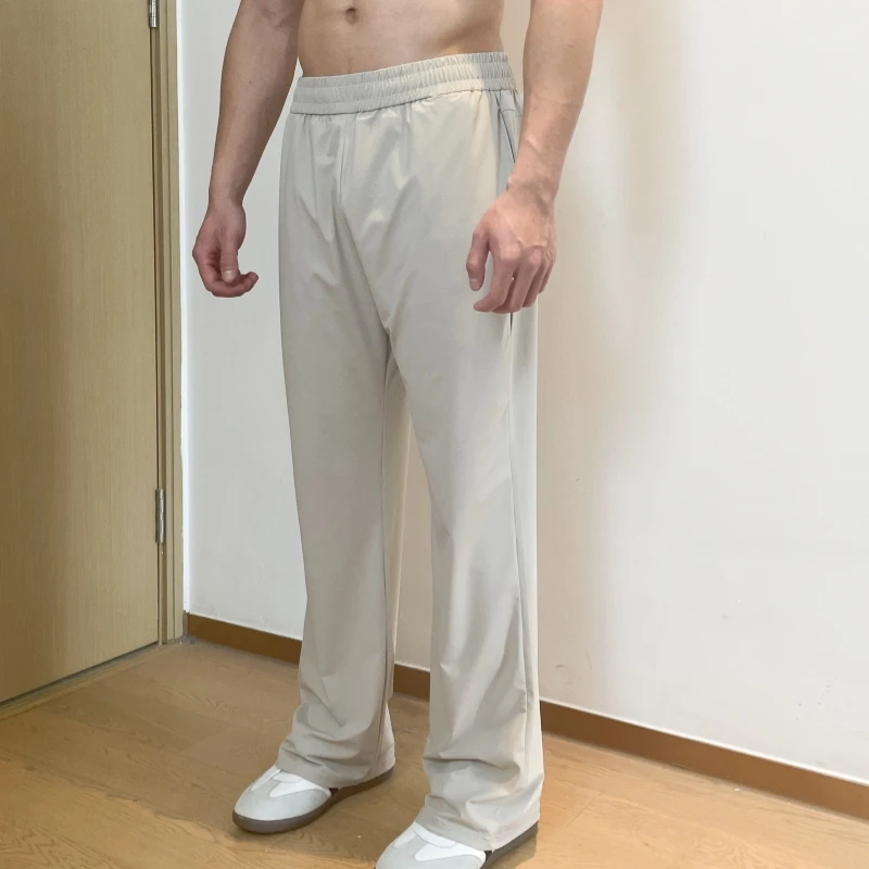 BT美式冰皮西裤lu感直筒百搭通勤薄款透气纯色长裤凉感休闲裤