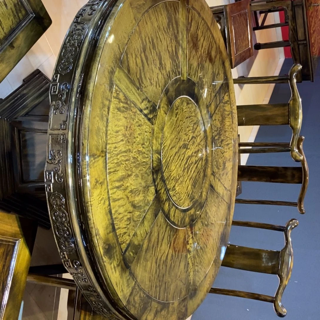 楠木圆餐桌七件套1.38米