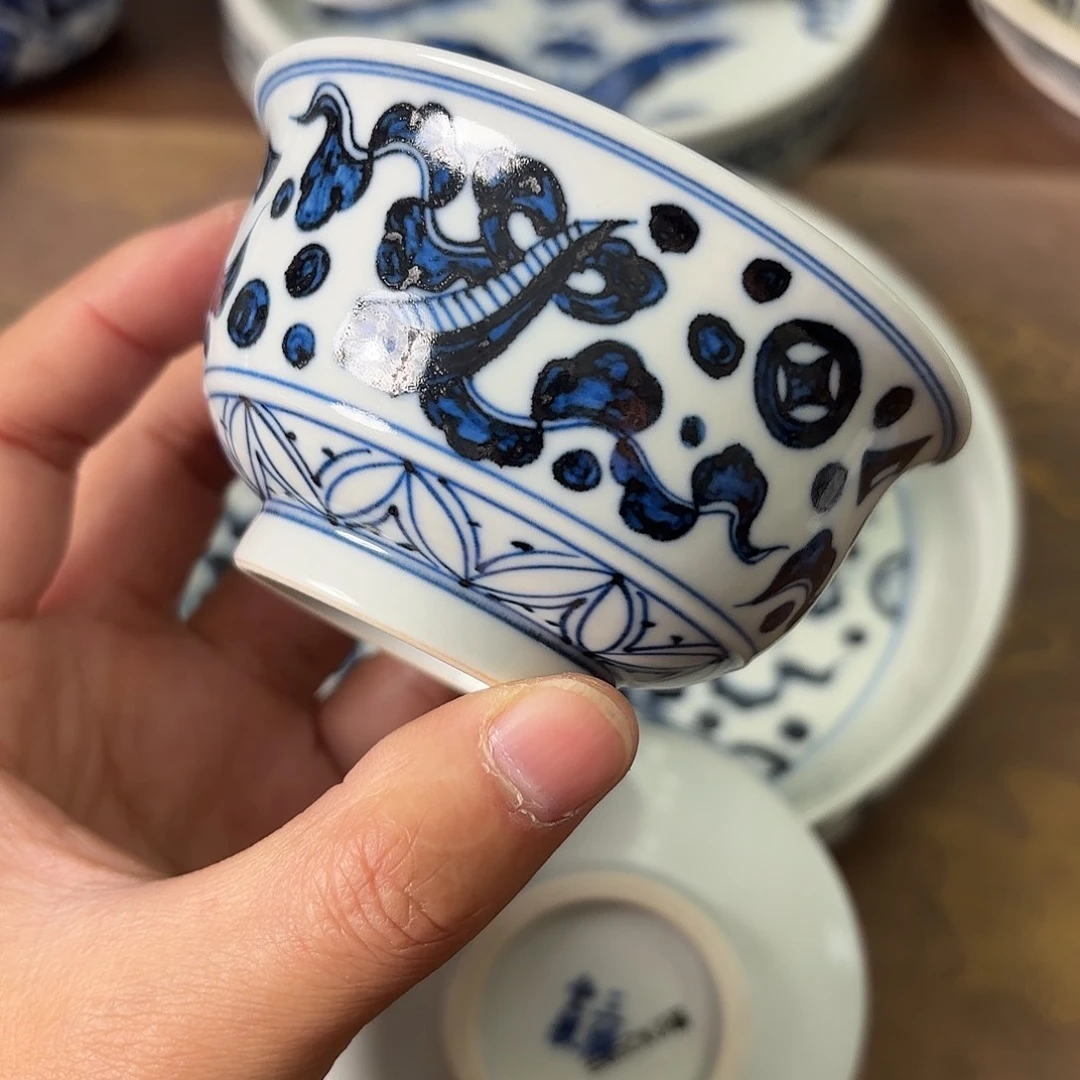 陶瓷盖碗景德镇手绘茶器