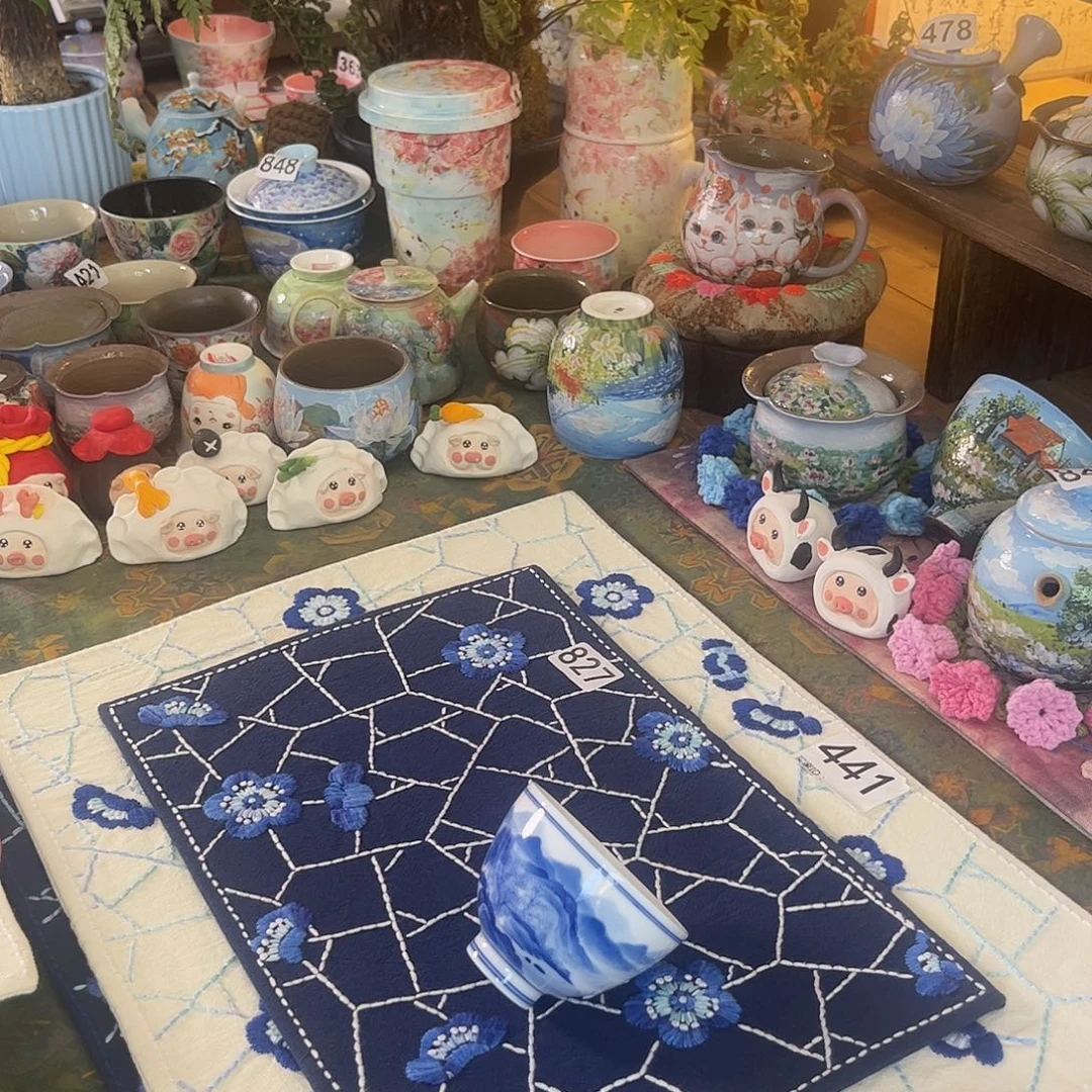 827规格20.30刺子绣茶席