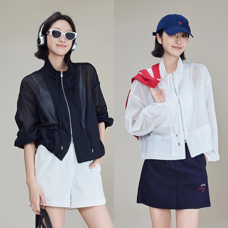 A美洋MEIYANG氧气吧二号外套【欧若风】酷飒率性立领薄纱长袖上衣