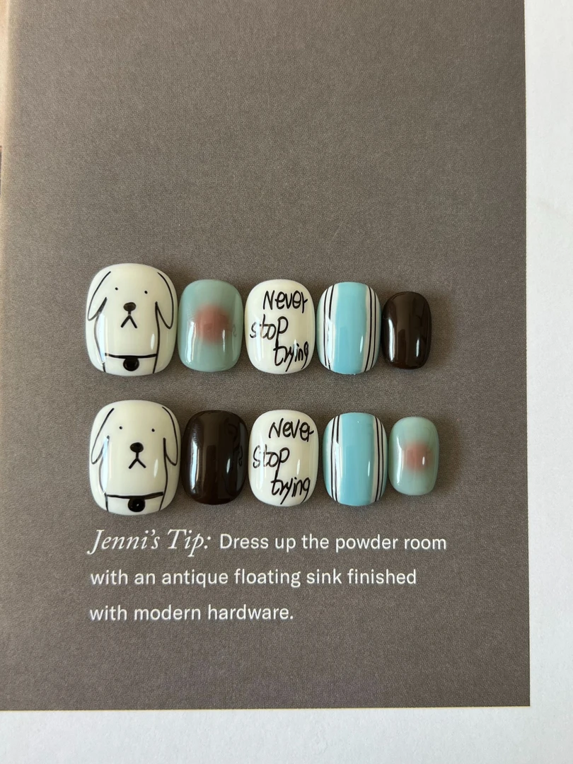 【线条小狗】Melody纯手工穿戴甲