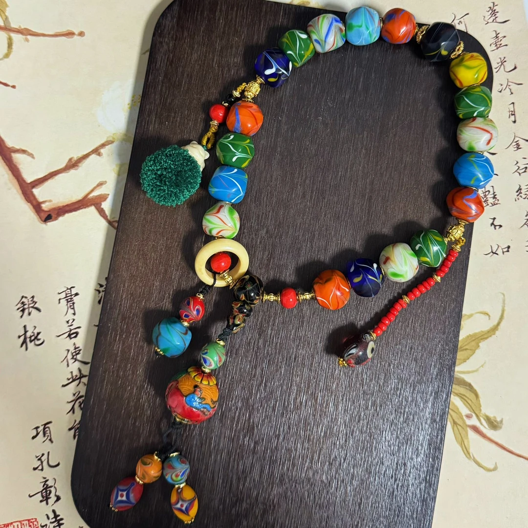 老琉璃复古百搭多宝八棱十八子（5090803）