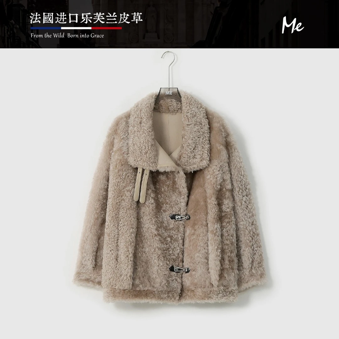 ME【CE法国进口机车乐芙兰皮草】进口羊皮毛一体奢牌感皮草MESA2458