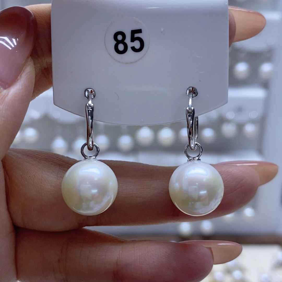 淡水珍珠耳饰银S925镶嵌