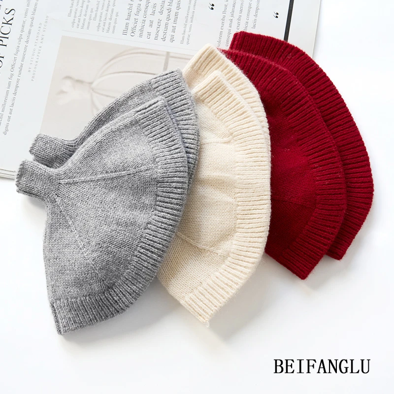 北方鹿 扇形贝壳露指手套风设计感保暖无指好搭秋冬针织手套1666