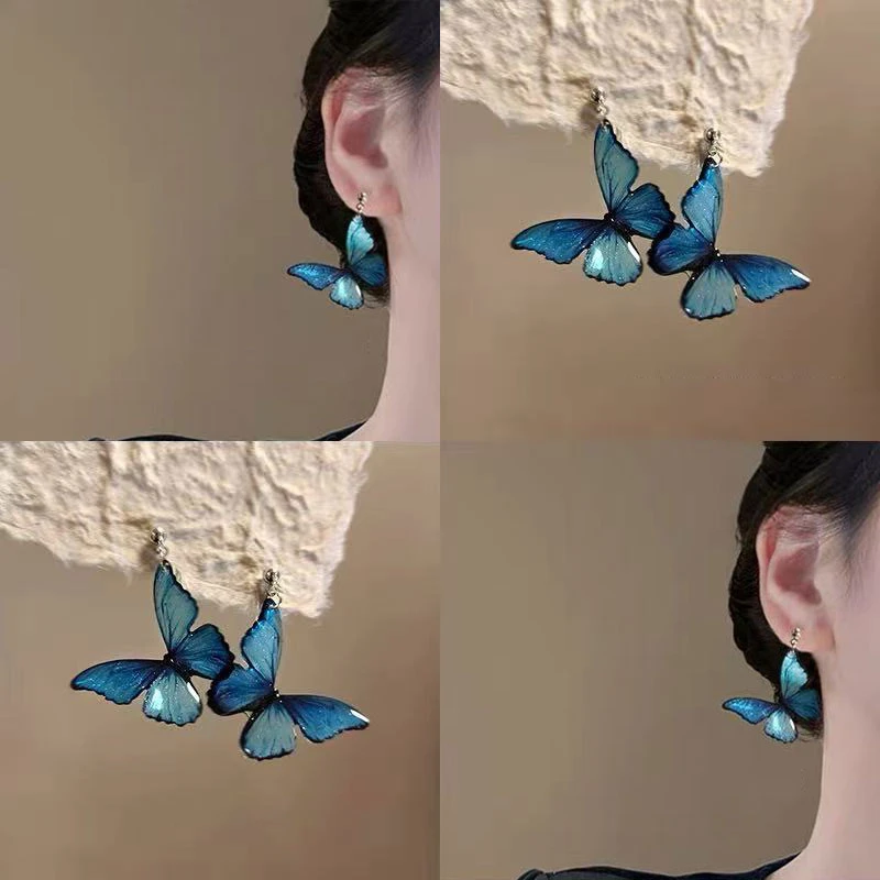 碧波蝴蝶~仙气氛围珍珠蝴蝶耳钉女新中式国风气质耳环新款夏3750