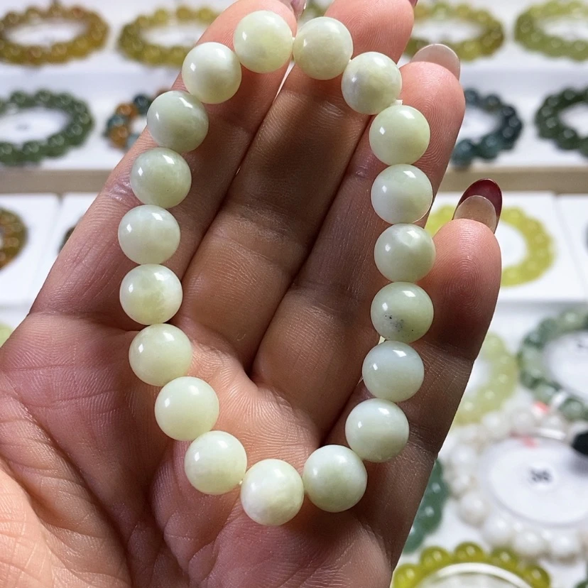 【闪购商品】未镶嵌蛇纹石玉手链卡10