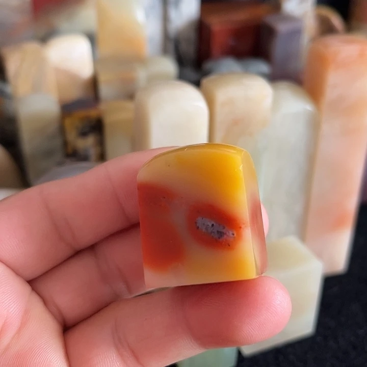 印石昌化石老挝黄冻印章