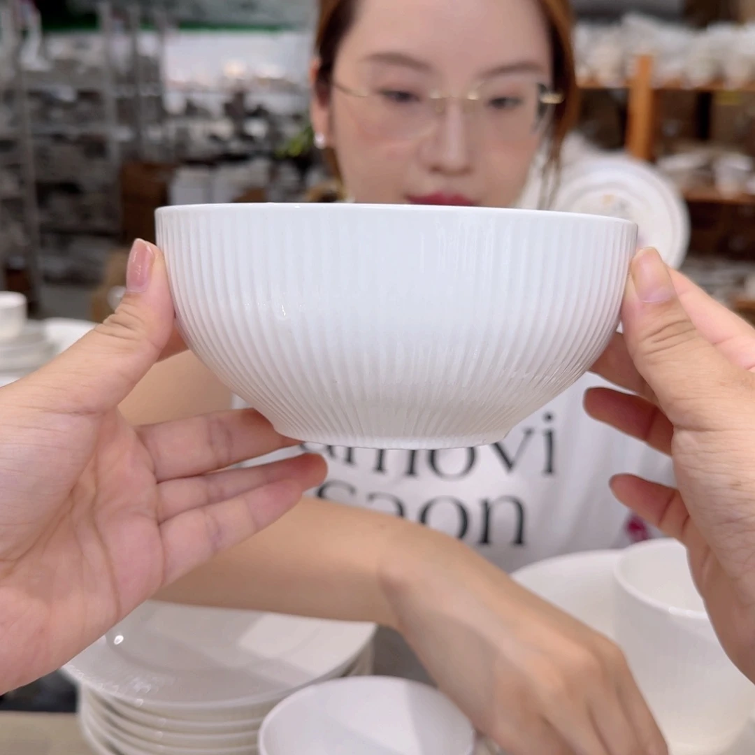 骨瓷6英寸饭碗15cm6个外贸骨瓷微瑕