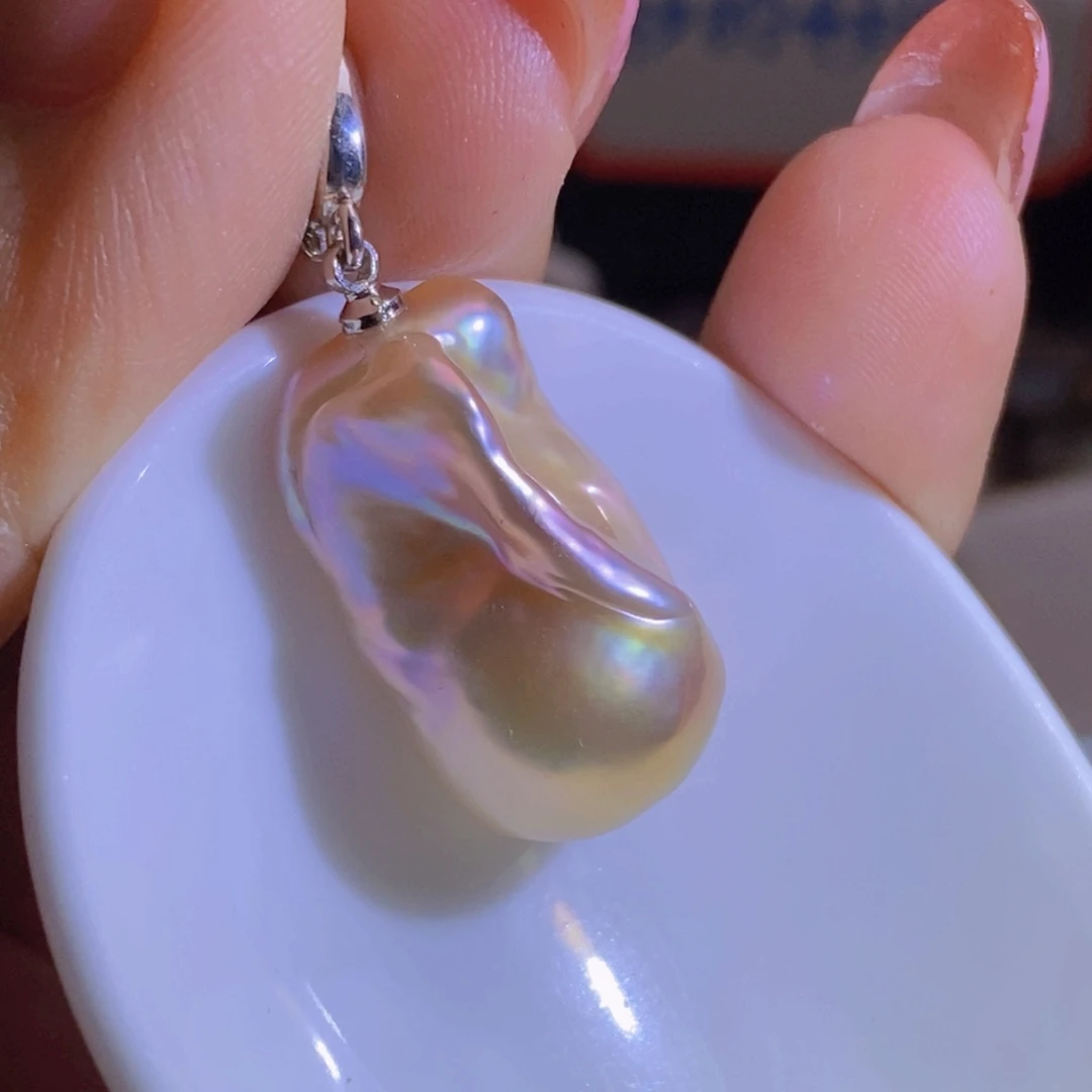 银S925镶嵌淡水珍珠天然淡水珍珠