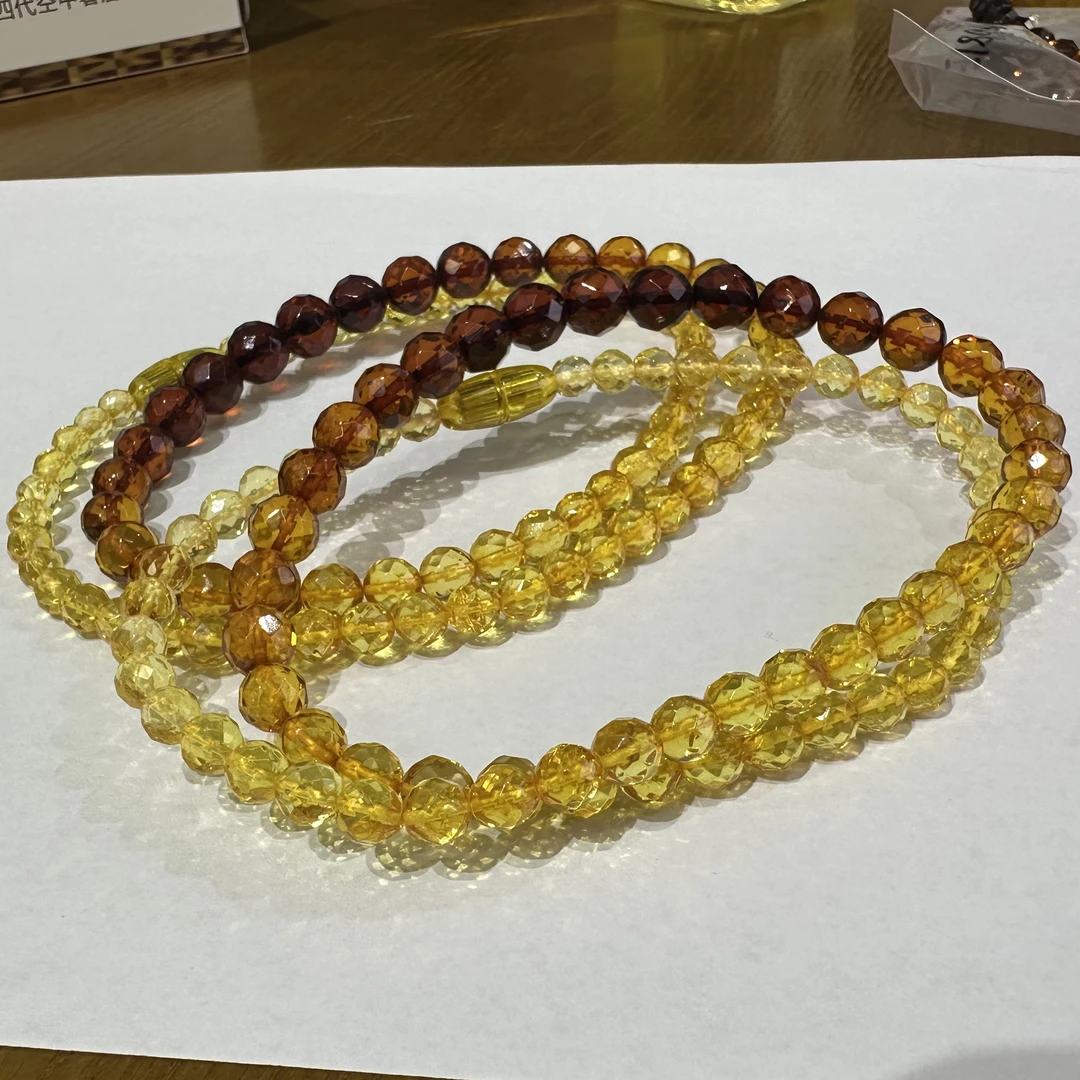 【小宝晶选】天然彩虹琥珀项链 多样性发一件 约5-9mm 619XBLF