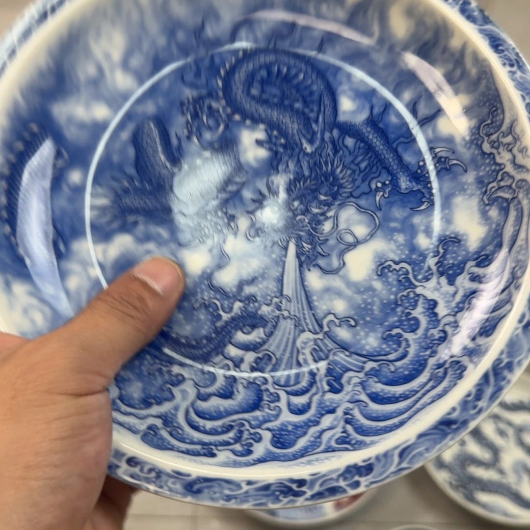 杯青花龙吸水大壶承