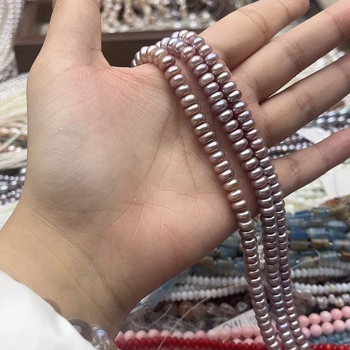 玛瑙/玉髓未镶嵌珠宝半成品7mm左右粉紫珍珠（拍二发一）