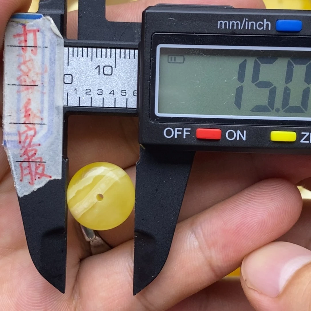 未镶嵌蜜蜡裸石15x8.3扣子微粉