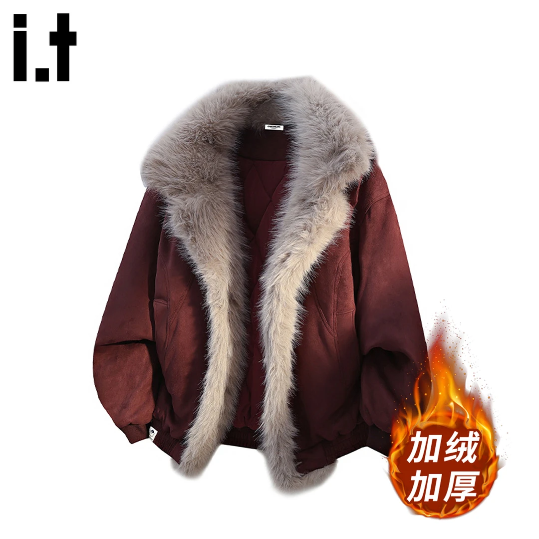 it :CHOCOOLATE冬季毛领棉服外套男2025新款加厚舒适保暖座山雕