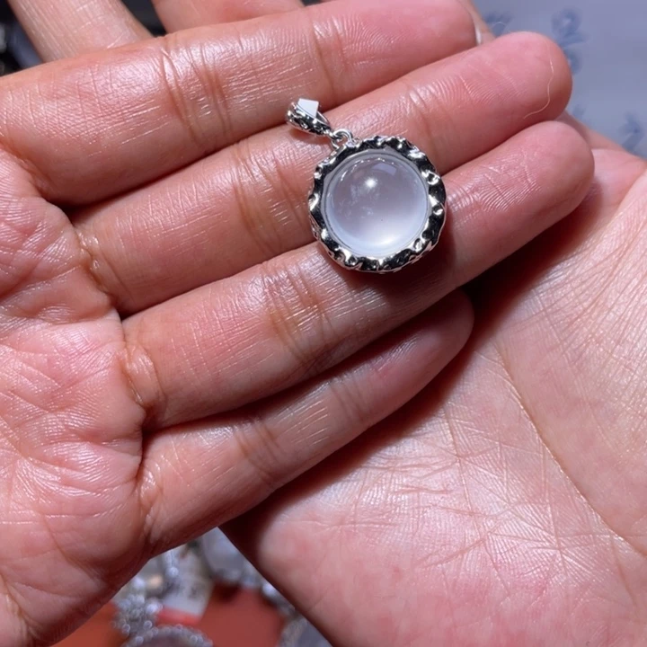 石英岩玉银S925镶嵌颈饰