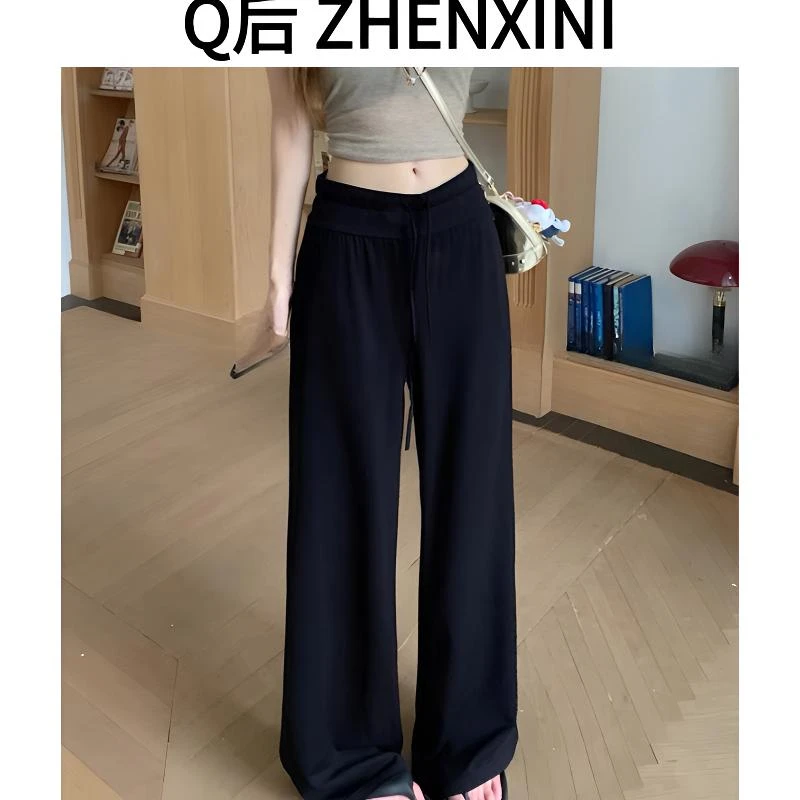 Q后严选.25夏季新款女士潮流显瘦百搭纯色休闲裤9827