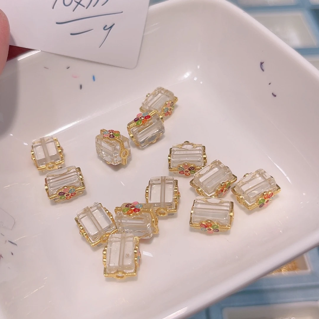 银S925镀金镶嵌珠宝半成品水晶101 。
