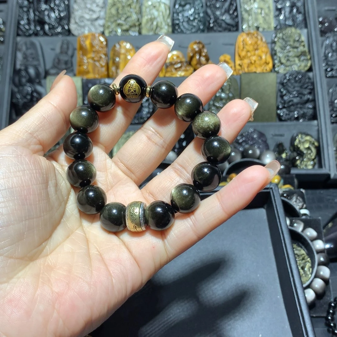 黑曜岩手链未镶嵌蓉*