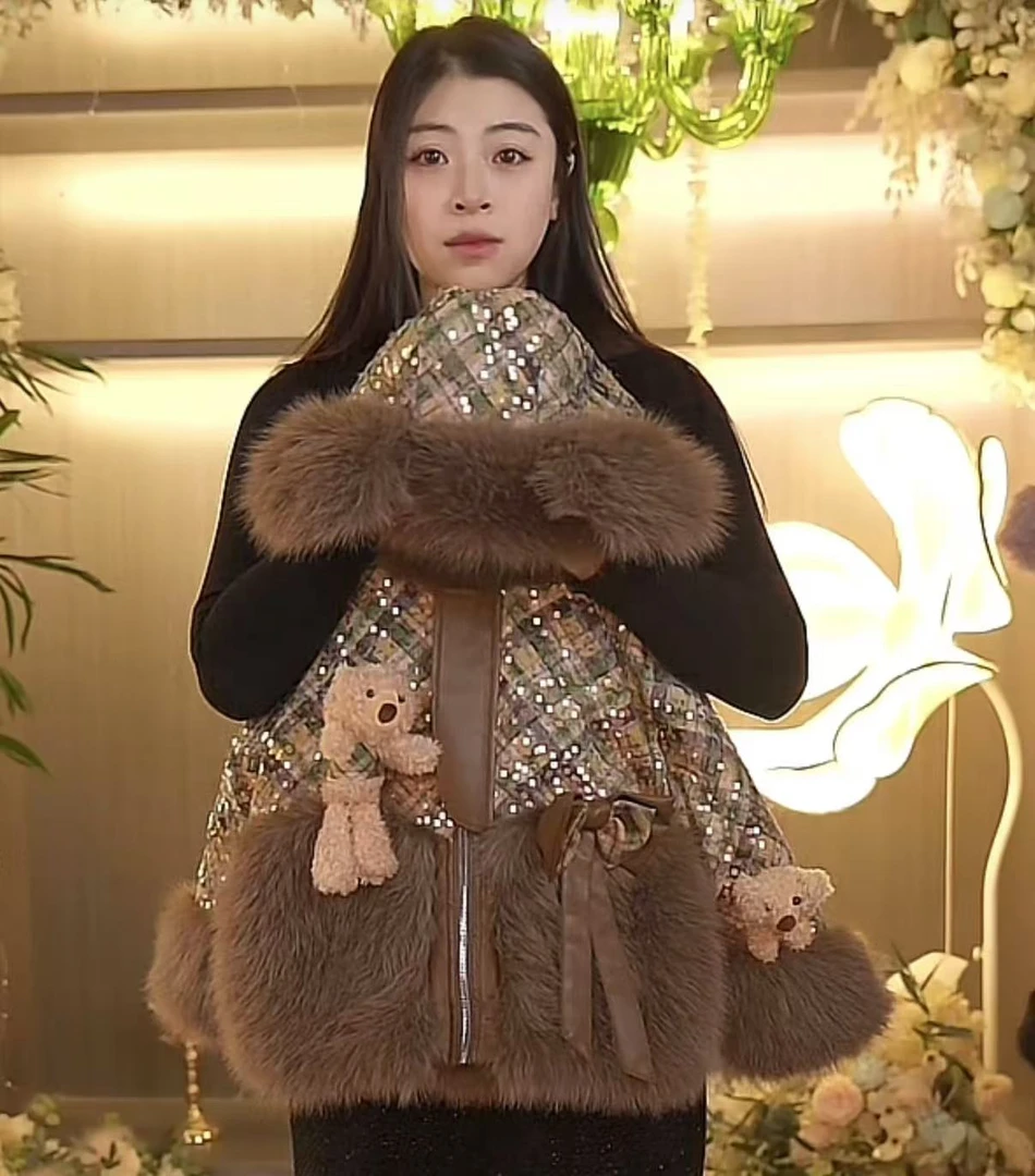 瑞果麻麻【莉娜熊】2025新款冬季保暖时尚洋气加厚外套