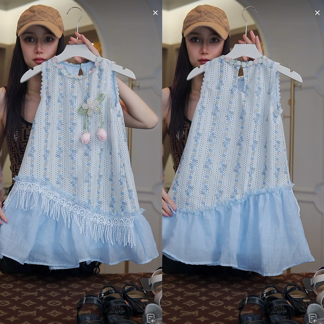 【Q.Z专属  实体品质】AYJ250301夏款气质蓝色洋气公主裙气质连衣裙