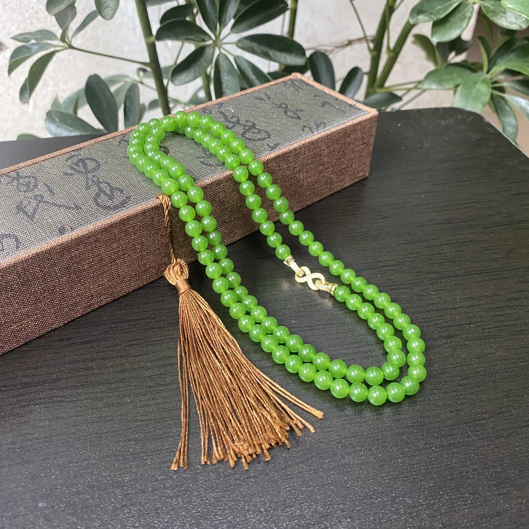 B1121国风果阳绿6mm项链108