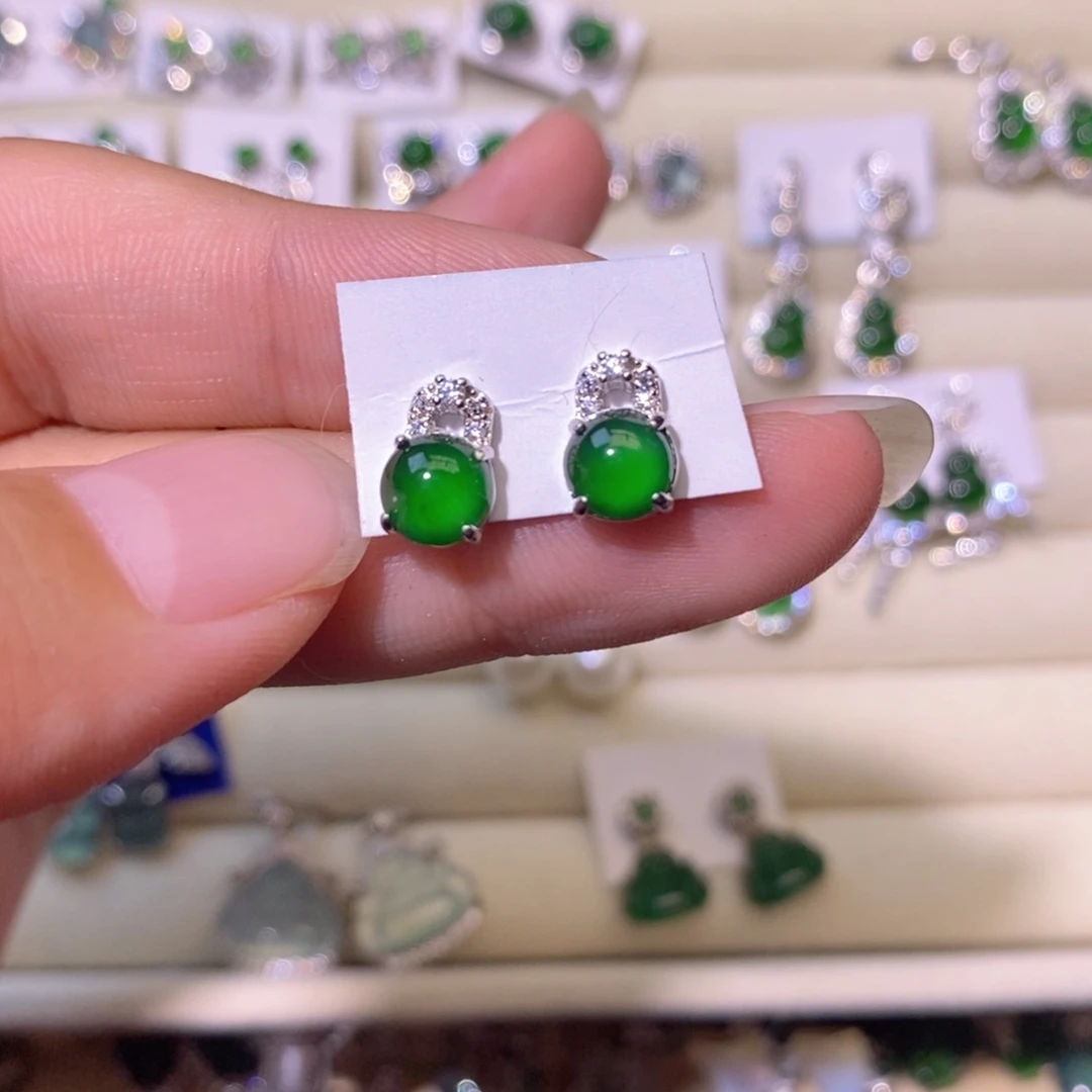 翡翠银S925镶嵌颈饰天然