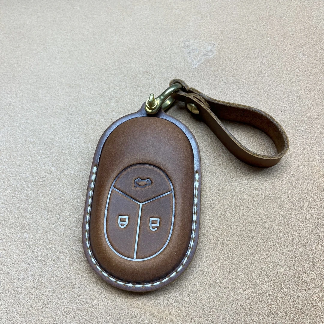 适用蔚来ET5T钥匙套ec6疯马皮es8高档et7扣es6包es7真皮ec7保护壳