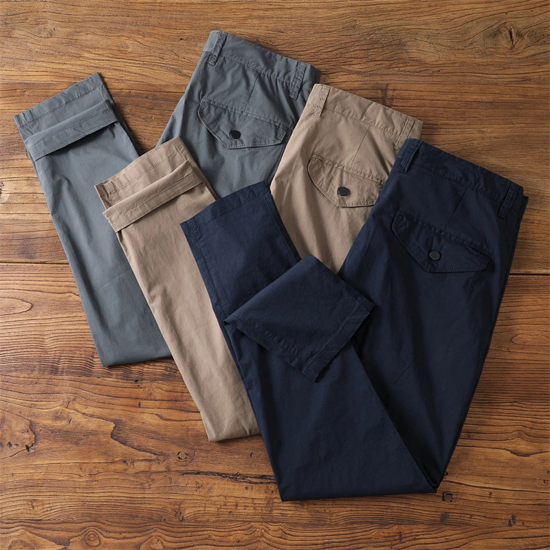 夏季薄款纯色简约透气男士休闲裤户外速干弹力小直筒裤子长裤男潮