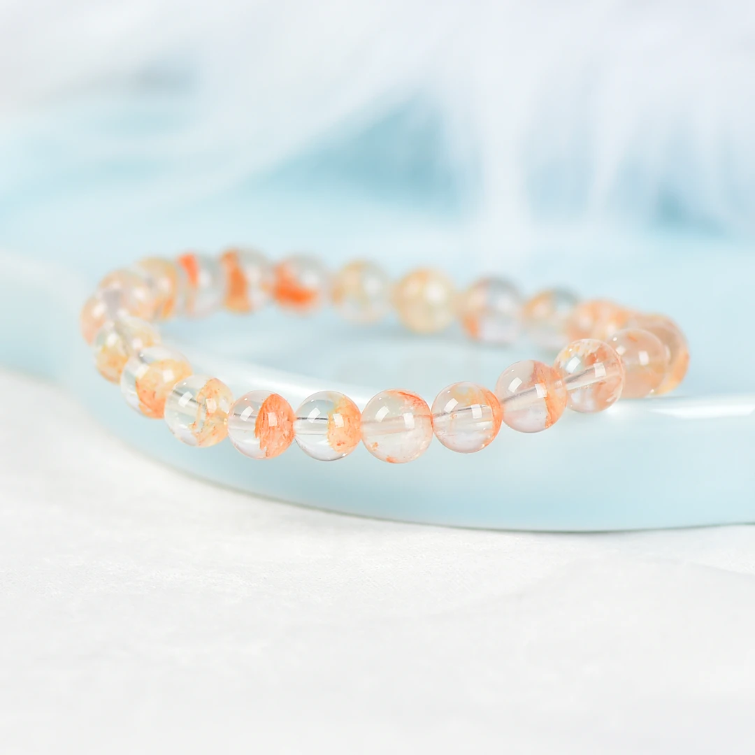 天然橙幽灵水晶手串（多样性发一）
