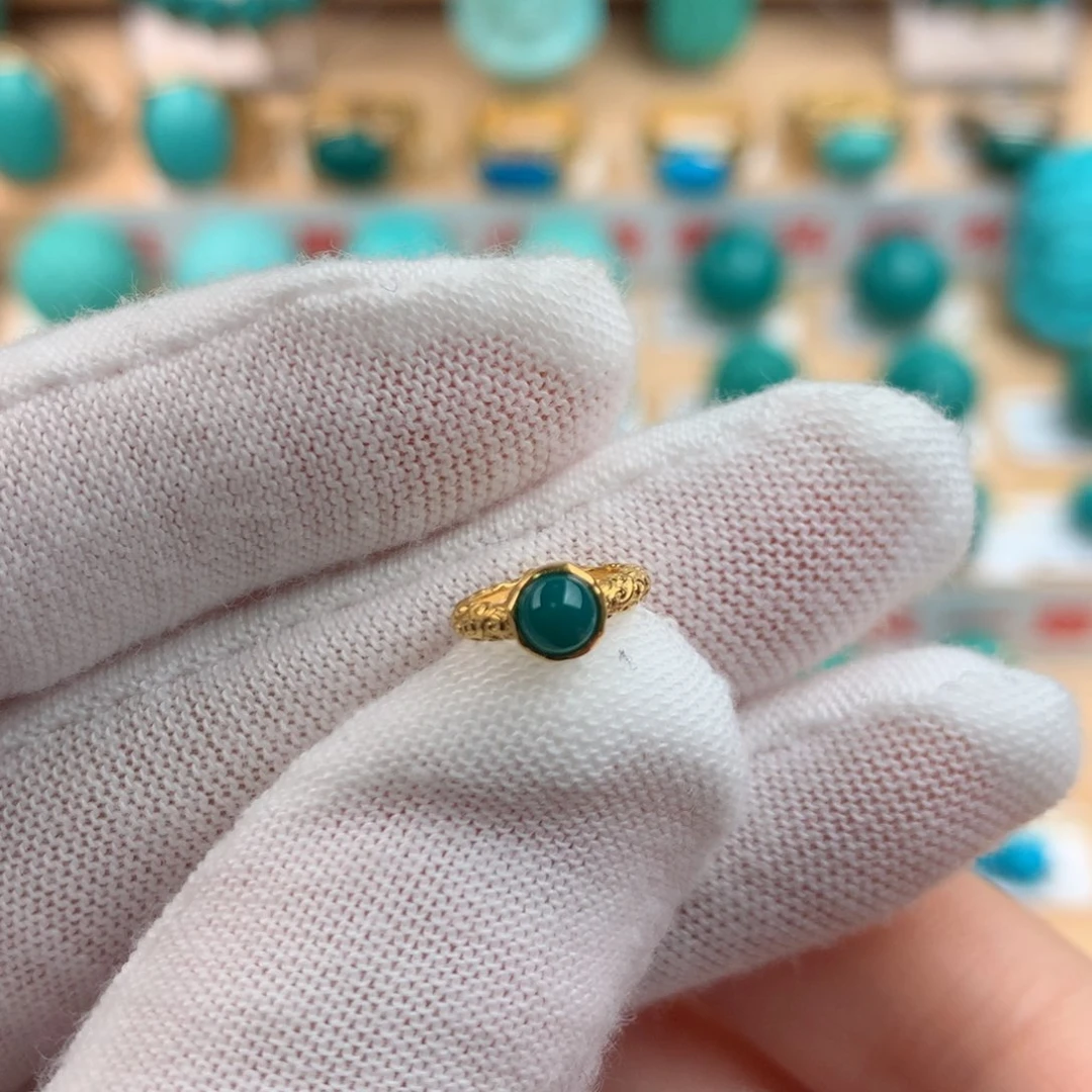 绿松石18K金镶嵌配饰