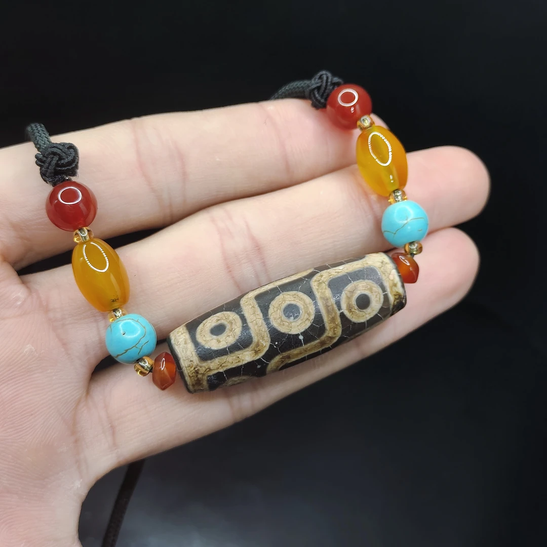 【老三珠宝】九眼桶珠吊坠赠绳子GS【多样性发其一】约40-13mm